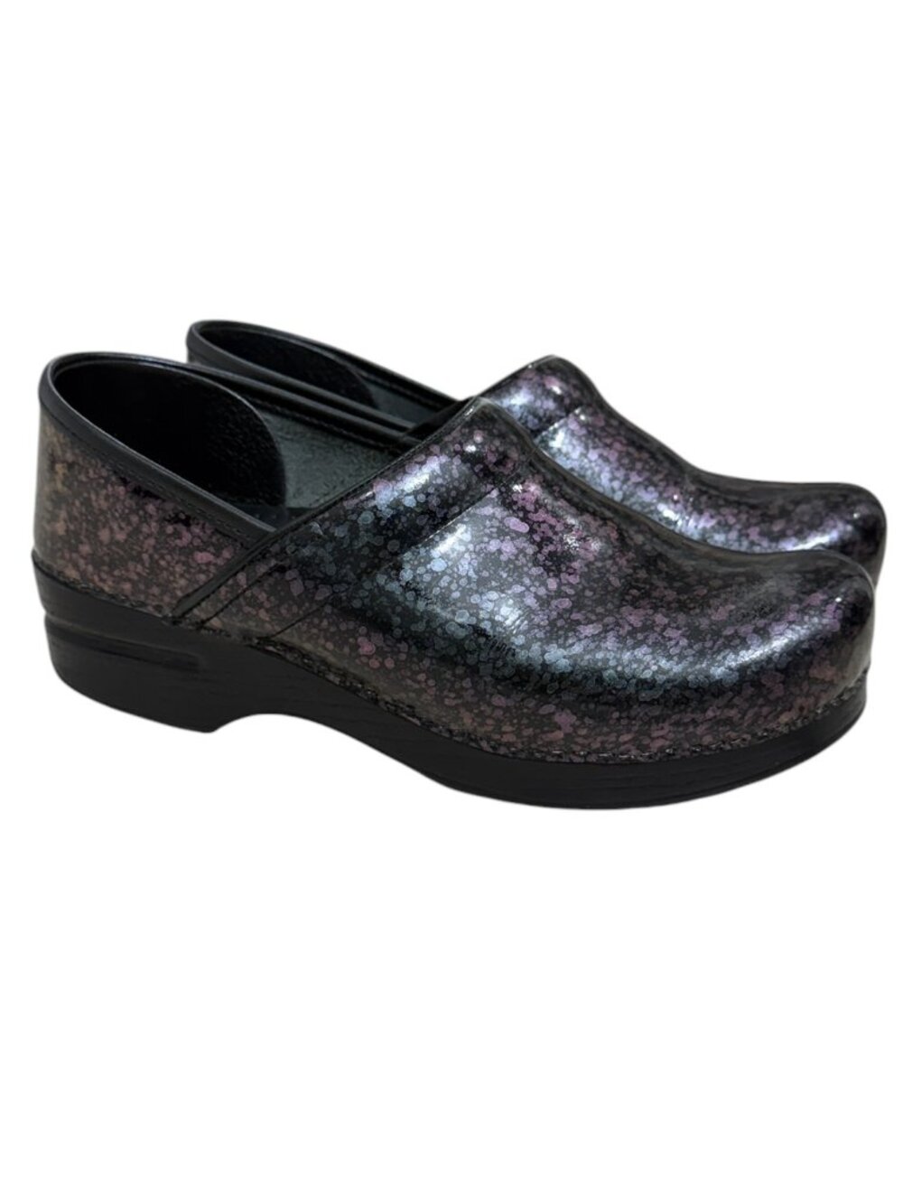 Dansko Professional Graphic Quartz Patent Leather Womens Clogs Size 9 / 39 - Picture 1 of 9